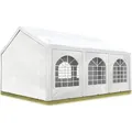 Hochwertiges Partyzelt 4x6 M Pavillon Zelt Pe Plane 450 N Gartenzelt Festzelt Wasserdicht Weiß