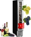 Klarstein Weinkühlschrank, 1 Zonen Getränkekühlschrank, Kleiner Einbau-Weinschrank Schmal, 20L Wein-Kühlschrank mit Glastür, Indoor/Outdoor Flaschenkühlschrank, Wine Fridge 5-22°C, 7 Flaschen