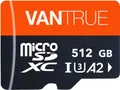 VANTRUE 512GB microSD Karte UHS I U3 4K Adapter Dashcam Smartphone Tablet Set