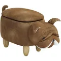 Svita Animal Storage Kinderhocker Hocker Mit Stauraum Gepolstert Hund Mops Braun