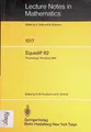 Equadiff 82: Proceedings of the International Conference Held in Würzburg, FRG,