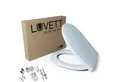 LUVETT WC-Sitz C100 mit Absenkautomatik, Duroplast Antibakteriell, Universelle O-Form (Komplett-Set, Inklusive 3 Befestigungsarten), mit Original SoftClose® Absenkautomatik, Duroplast