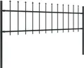 vidaXL Gartenzaun mit Speerspitze Stahl 181 x 60 cm Schwarz