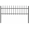 vidaXL Gartenzaun mit Speerspitzen Stahl 1,8 m Schwarz