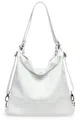 Caspar Schultertasche 2 in 1 Rucksack Damen Leder Tasche - PREMIUM LINE - Modell No.796, Casual, robust & unempfindlich - 100% Echtleder - Handmade in Italy