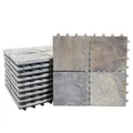 Steinfliese MCW-E18, Bodenfliese Steckfliese, 11x je 30x30cm = 1m² Granit bunt