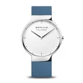 BERING Unisexuhr Edelstahl Silikonband Saphirglas 5 bar wasserdicht 15540-700