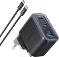 Anker Nano Ladegerät, 3-Port-Netzteil mit ultraschneller 70W Leistung, kompakt