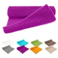 heimtexland Badematte Badvorleger Chenille Badteppich Duschvorleger, rutschhemmend beschichtet, Fußbodenheizung geeignet, fußbodenheizungsgeeignet, saugstark, schnell trocknend, strapazierfähig, rutschfest, Polyester, rechteckig, 70x120 cm, Hochflor, super weich, extrem saugfähig, Maschinenwäsche lila 70x120 cm