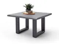 Couchtisch Wohnzimmertisch Akazie-massiv U-Form quadratisch grau lackiert 75 cm