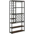 Costway Weinregal Metall 27 Flaschen Schwarz 81 x 23 x 166 cm