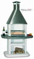 Wellfire Gartengrillkamin ARDEA Granit-Weiß Edelstahlhaube 192 x 110 x 73 cm
