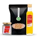 Hopser Food Fun Partyset 500g Popcornmais,250ml Popcorn mit Butteraroma und 150g Karamellzucker Popcornset für Popcornmaschine