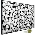 papermoon Infrarotheizung "EcoHeat - Herzen Schwarz + Weiss", Matt-Effekt - bunt