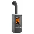 Justus Dauerbrand-Kaminofen Reno R Speckstein Gussgrau 6kW mit Automatik EEK: A