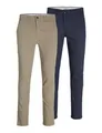 JACK & JONES Herren Jjimarco Jjdave Akm 2 Pack Noos Hose, Beige, 32W / 30L EU