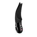 FUN FACTORY Externer Klitoris-Vibrator VOLTA (Schwarz) – Leiser & kraftvoller Auflegevibrator zur Stimulation von Klitoris, Nippel, Penis - 100% medizinisches Silikon mit LOOP Griff