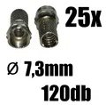 25x Fstecker 7,3mm für SAT-Kabel bis 120db