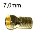 50x Fstecker 7,0mm für SAT-Kabel vergoldet