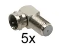 5x F-Adapter F-Verbinder für SAT-Kabel - Coax - abgewinkelt