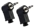 2x 3,5mm Klinkenstecker stereo - Kopfhörer Stecker lötbar - abgewinkelt