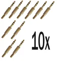 10x STEREO Klinkenstecker 6,3mm vergoldet - Klinke Klinken Stecker - löt