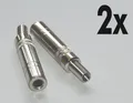 2x Klinkenkupplung - 6,3 mm black .. STEREO - Klinken zum Löten - Metall