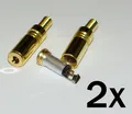 2x Klinkenkupplungen 3,5 stereo Klinke Klinken Kupplung zum Löten . vergoldet