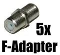 5x F-Adapter F-Verbinder für SAT-Kabel - Coax - mit Sechskant