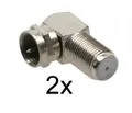 2x F-Adapter F-Verbinder für SAT-Kabel - Coax - abgewinkelt