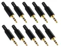 10x Klinkenstecker 3,5mm Stereo vergoldet - löten