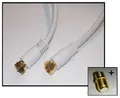 SAT Anchlusskabel mit 2x F-Stecker - vergoldet - digital - 5m weiss +++ Adapter