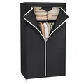 SONGMICS Kleiderschrank, Stoffschrank, Faltschrank mit Kleiderstange, Kleiderständer, Aufbewahrung für Taschen, Spielzeug, Schuhe, Schlafzimmer, Ankleidezimmer, 75 x 45 x 160 cm, schwarz RYG83H