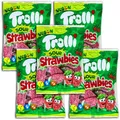 5 er Pack Trolli Sour Strawbies 5 x 150g sauer gezuckerte Fruchtgummi-Erdbeeren