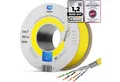 HB-DIGITAL CAT 7 Kabel 100m Installationskabel S/FTP AWG23 LSZH gelb Netzwerkkabel, Netzwerkstecker, (10000 cm), hochwertiges GHMT zertifiziertes reines Kupfer Verlegekabel