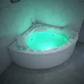 Tronitechnik® Eckwhirlpool Andros 160x160 Eckwanne Badewanne mit Whirlpool und Airpool Unterwasser LEDs inkl. Spülfunktion des Rohrsystems