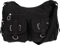 Damenhandtasche Schultertasche Tasche Umhängetasche Canvas Shopper Crossover Bag Schwarz