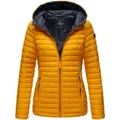 Marikoo Damen Steppjacke – Asraa, leicht mit Kapuze & Kontrastfutter