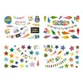 Oblique Unique® Schuleinführung Aufkleber Set Endlich Schulkind Schul Sticker Einschulung Deko Kinder Lernen Bunt