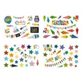 Sticker Set Endlich Schulkind Schuleinführung Aufkleber mit Schulanfang Motiven