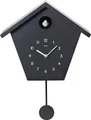 Cuco Clock Kuckucksuhr SCHWARZWALDHAUS 25 x 28,5 x 12cm, Pendeluhr Wanduhr, Moderne Schwarzwalduhr, Pendeluhr mit Nachtruhefunktion, Vogelgezwitscher, Vogelstimme