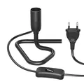 ledscom.de Tischlampe/Lampenfassung/Triangle-Dreieckfuß TRIN, Schalter, Aluminium, schwarz, 1x E14 max. 60W