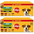 PEDIGREE® Adult Nassfutter für ausgewachsene Hunde, Auswahl an Geschmacksrichtungen in Soße, 160x100 g