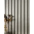 Newroom Vliestapete, Silber Tapete Glamour Paneele - Wandpaneele Holzpaneele Grau Metallic Modern Skandinavisch Lamelle Streifen für Wohnzimmer Schlafzimmer Küche silberfarben