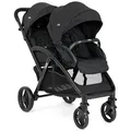 Joie Geschwisterwagen Evalite Duo, Schwarz, Textil, 56x101.5x104 cm, Feststellbremse, Fußstütze abklappbar, 5-Punkte-Gurt, für Babyschale geeignet, Baby on Tour, Kinderwagen, Geschwisterwagen & Zwillingswagen