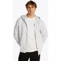 Tommy Jeans Sweatshirt TJM REG S FLAG ZIP FLEECE THRU mit bestickten Markenlogo auf Brusthöhe grau M (48)