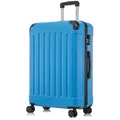 YONSLY Hartschalen-Trolley Hartschalen-Koffer Trolley 360° Rollen, robuster Reisekoffer, 4 Rollen, mit Zahlenschloss, für Business und Urlaub 46/55/66/76 cm blau 76 cm