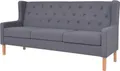 vidaXL 2-tlg. Sofa-Set Stoff Grau
