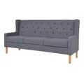 vidaXL Sofa, 2-tlg. Sofa-Set Stoff Grau