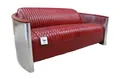 Xlmoebel 3-Sitzer Luxuriöses Vintage-Ledersofa mit Aluminiumgestell, 1 Teile, Hergestellt in Europa